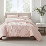 Serta Simply Clean Parure de lit 3 pièces Ultra Douce, hypoallergénique et résistante aux Taches pour lit Double/Grand lit, Blush