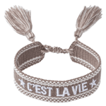 DARK Woven Friendship Bracelet "C´Est La Vie" Taupe