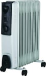 2kW 9 Fin Oil Filled Radiator with Adjustable Thermostat Home Workshop
