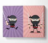Ninja Duo Canvas Print Wall Art - Double XL 40 x 56 Inches