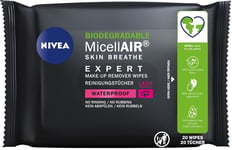 Nivea Micellar cleansing wipes Make up Micellair Expert Waterproof, 20 pcs
