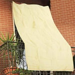 BAKAJI 2832421 Bâche Pare-Soleil en HDPE résistant, Protection UV 90% pour Balcon et véranda avec Anneaux de Fixation Beige, 280 x 295 cm