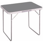 Table de camping pliable avec cadre en métal 80x60xh70 cm - Gris