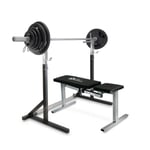 Benk, Stativ &amp; Tri-Grip Vektstangsett 87.5 kg, JTC Power