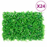 vidaXL Konstväxt ormbunke växtvägg 24 st grön 40x60 cm 366647