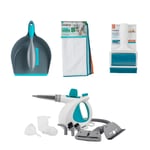 Beldray COMBO-7297A 10-in-1 Handheld Steam Cleaner, Pet Plus+ Rubber Dustpan with Brush Set, Pet Plus+ Handheld TPR Gel Lint Roller with Squeegee and 4-Pack Anti-Bac Clean & Fresh Cloths