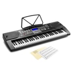 Max KB1 Electronic Keyboard 61 Key Full Size Digital Piano, with Speakers and Beginners Music Note Sheet Stickers