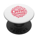 Gamer Girl Fueled by Coffee and Gaming Shirt Game Amateur PopSockets PopGrip Interchangeable