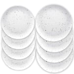 Auntie Morags Epicurean White Terrazzo Outdoor/Camping/BBQ - Plastic/Melamine Dinner & Side Plates, Set for 4