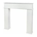 Armoire de rangement commode meuble de rangement buffet contour de cheminee avec 3 portes en bois blanc 107x18xh100cm - Blanc