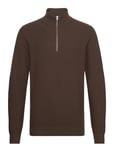 Casual Friday Cfkarl 0160 Structured Halfzip Knit Brun