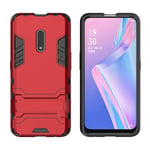 Mipcase Rugged Protective Back Cover for OPPO K3/Realme X, Multifunctional Trible Layer Phone Case Slim Cover Rigid PC Shell + soft Rubber TPU Bumper + Elastic Air Bag with Invisible Support (Red)