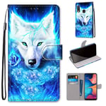 SATURCASE Case for Samsung Galaxy A20e, Beautiful PU Leather Flip Magnet Wallet Stand Card Slots Hand Strap Protective Cover for Samsung Galaxy A20e (DK-11)