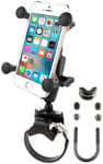 RAM-kiinnike X-Grip kiinnikkeellä ATV / UTV-ohjaustankoon (iPhone)