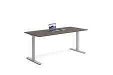 Wulff Höj och sänkbart skrivbord 180x80cm Färg på stativ: Silvergrå - bordsskiva: Mörk ask