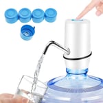 ALEENFOON Bottle Water Dispenser Pump Portable USB Charging Wireless Automatic Electric Drink Drinking Bottled Water Dispenser with 5 Caps for Universal 2-5 Gallon Bottle, Suitable for Camping Home