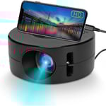 Mini LED-projektor, bärbar filmprjektor för barn, smart projektor för smartphone-surfplatta, HD-fickprojektor med USB och R
