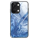 OnePlus Nord 3 (5G) Deksel m. Glassbakside - Blå Marmor