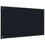 Stänkskydd svart 100x60 cm härdat glas