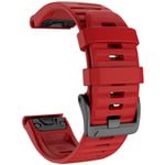 YOOSIDE for Fenix 6X Pro/Sapphire Silicone Watch Strap, 26mm Quick Release Easy Fit Soft Sport Waterproof Non-allergenic Wrist strap for Garmin Fenix 5X/5X Plus,Fenix 3,Quatix 3,Tactix Bravo (Red)
