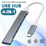 Hub USB C -4 in 1 Porte USB Multiple per pc Docking Station hub USB c to USB Adattatore USB C Con 1 USB 3.0 & 3 USB 2.0 Tipo C Hub?per Laptop Mac, Chiavetta USB, Altro Dispositivo Type C