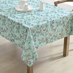 Laura Ashley Decorative Tablecloth, Wrinkle and Stain Resistant, Spillproof Water Repellent, Easy Care Washable Polyester Fabric for Dining, Kitchen, Holiday, and Party, 60" x 102", Eglantine
