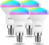 LVWIT WiFi Smart R50 Spotlight Bulbs,Dimmable E14 Smart LED Bulb, 4.9W Reflector