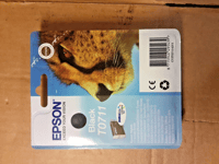 GENUINE EPSON T0711 TO711 Black cartridge vacuum sealed ORIGINAL CHEETAH ink