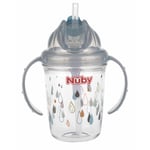 Nûby 360 ° Tritan kopp med sugerør 240 ml i grått