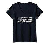 Womens I Teach The Smartest Hedgehogs Teacher Animal Lover Shirt V-Neck T-Shirt