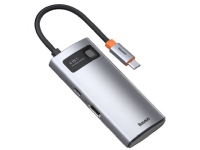 Baseus Metal Gleam Series 4-in-1 USB-C Hub, Universell, USB, USB Type-C, Sølv