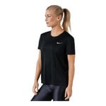 Nike Femme W Nk Miler Top T shirt, Noir (Black/Reflective Silver 010), M EU