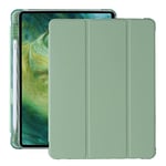 Étui de Protection Compatible avec Tablette iPad (11"), Poche Pliable en Y avec Fente pour Stylo, matériau Acrylique, Vert Matcha