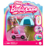 Barbie Ensemble poupée et véhicule Miniature BarbieLand, poupée de 1,5 Pouce et véhicule Jouet emblématique avec Changement de Couleur Surprise, HYF43