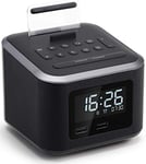 Szsm Alarm Clock Radio, Wireless Bluetooth Speaker, Digital Alarm Clock Usb Charger For Bedroom With Fm Radio/usb Charging Port/aux-in Battery Backup (black) black