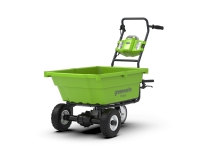 Greenworks G40GC, Motorisert trillebår, 3 hjul, Solide hjul, Sort, Grønn, 100 kg, 550 mm