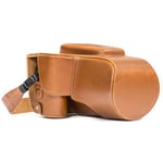 MegaGear MG980 Ever Ready Leather Case and Strap with Battery Access for Nikon Coolpix P900/P900S Camera - Light Brown