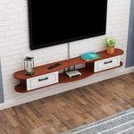 Wall Mounted TV Media Console Floating TV Stand with Cabinet Door Media Console Entertainment Center Component Shelf TV Cabinet Wall Shelf for Cable Boxes/Routers/Remotes/DVD Players/Game Console