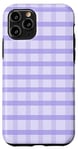 Coque pour iPhone 11 Pro Rayures tartan à carreaux vichy violet lavande