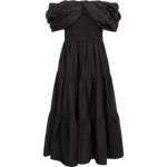 Loren Solid Off Shoulder Dress - Black