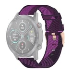Beilaishi 22mm Stripe Weave Nylon Wrist Strap Watch Band for Huawei GT / GT2 46mm, Honor Magic Watch 2 46mm / Magic (Grey) replacement watchbands (Color : Purple)