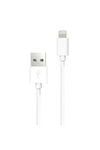 CABLE LIGHTNING 1M BLANC POUR IPHONE 14 / 14 PLUS / 14 PRO / 14 PRO MAX / 13 / 13 MINI / 13 PRO / 13 PRO MAX / 12 / 12 MINI / 12 PRO /12 PRO MAX/11/11 PRO/11 PRO MAX/ X / XS / XS MAX / XR / SE 2022 / SE 2020 / 8 / 8 PLUS