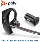 Plantronics Poly Voyager 5200 Bluetooth Headset with Car Charger