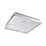 EGLO Cardito LED Crystal Ceiling Light, 1 Bulb Ceiling Light, Material: Steel, Colour: Chrome, Glass: Clear Crystals, L: 32 x 32 cm