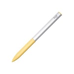 Logitech Pen Stylet USI pour Chromebook, rechargeable pour l'apprentissage, Certifié compatible avec Chromebook, Aucun couplage, Prise en main douce et antidérapante - Argent/Jaune