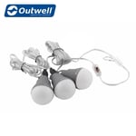 Outwell Epsilon Bulb Set of 3 - Tent Lighting USB 12V - UK Version - Tent Awning