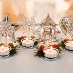 Nordic Christmas Candlestick Candle Red Pine Cone Living Room De Silver Pentagram
