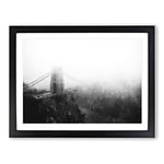 The Clifton Suspension Bridge Painting Modern Art Framed Wall Art Print, Ready to Hang Picture for Living Room Bedroom Home Office Décor, Black A2 (64 x 46 cm)