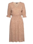 Meadow Cadie V Nk Uk Leng Dres Knälång Klänning Beige French Connection