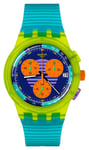 Swatch SUSJ404 NEON WAVE (42mm) Multi-Coloured Dial / Watch
